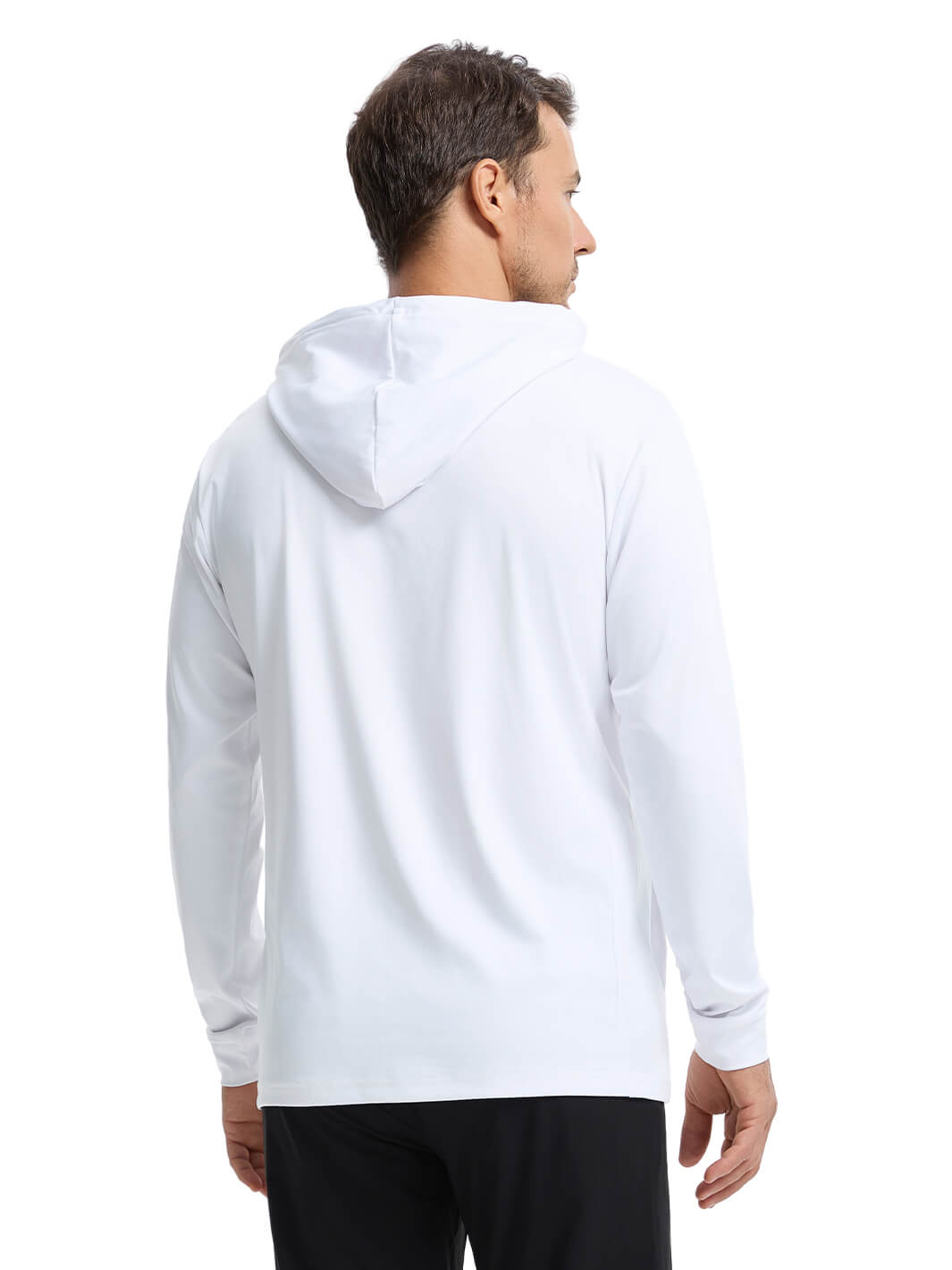 Solid Performance Golf Hoodie For Men-Pure White