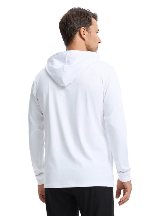 Solid Performance Golf Hoodie For Men-Pure White