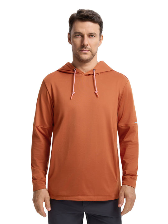 Solid Performance Fleece Golf Hoodie For Men-Potter's Clay