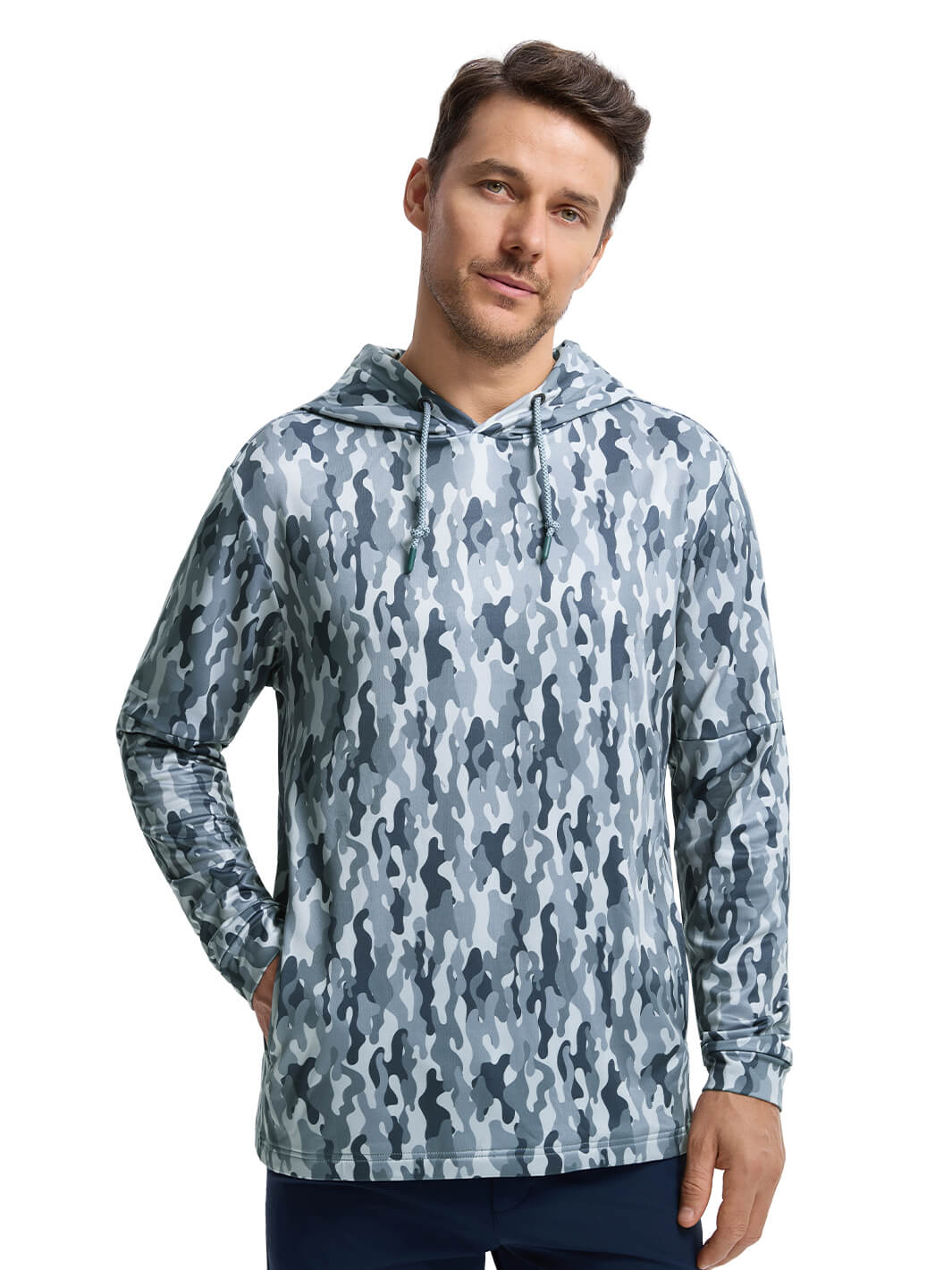 Print Performance Fleece Golf Hoodie For Men-Camouflage
