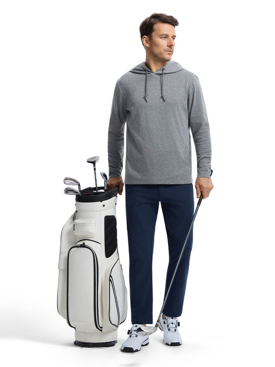 Herringbone Performance Golf Hoodie For Men-Dark Gray