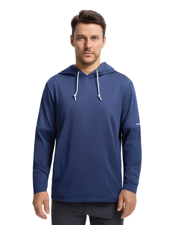 Solid Performance Fleece Golf Hoodie For Men-Naval Academy