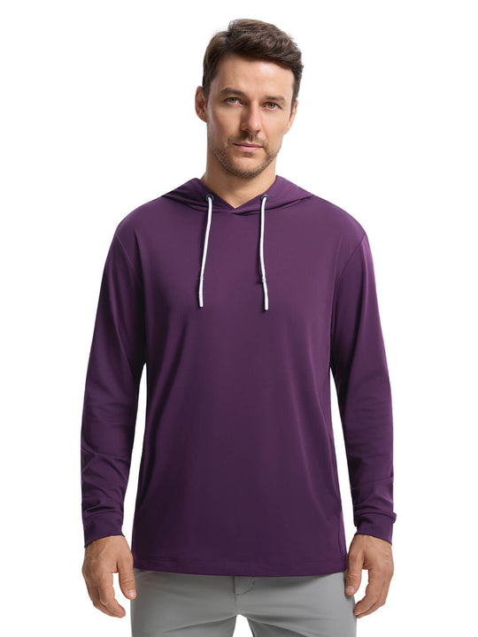 Solid Performance Golf Hoodie For Men-Ink Purple