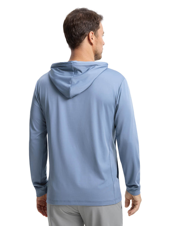 Solid Performance Golf Hoodie For Men-Steel Blue