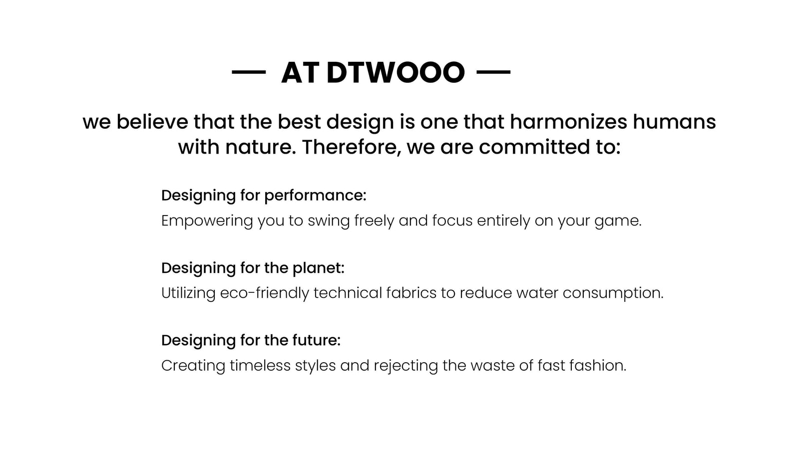 Sustainability - DTWOOO